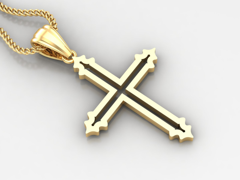 Cross Pendant Jesus Christ 4CP0028 3D Druckmodell .c4d .max .obj .3ds .fbx .stl .blend 