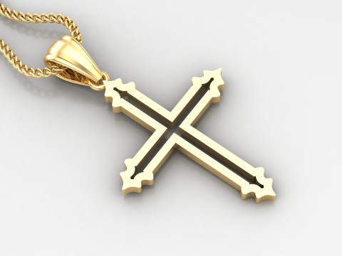 Cross Pendant Jesus Christ 4CP0028 Modèles 3D en vedette