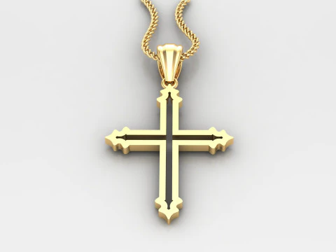 Cross Pendant Jesus Christ 4CP0028 3D Print Model