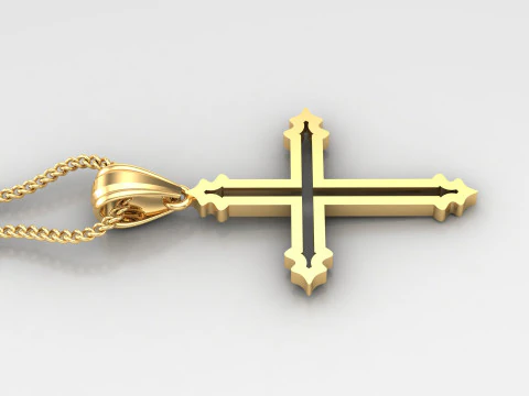 Cross Pendant Jesus Christ 4CP0028 3D Print Model