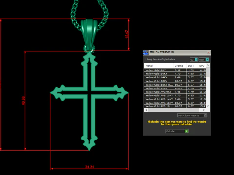 Cross Pendant Jesus Christ 4CP0028 3D Print Model