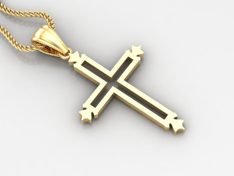 Cross Pendant Jesus Christ 4CP0029 Modèles 3D en vedette