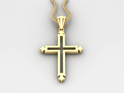 Cross Pendant Jesus Christ 4CP0029 3D Print Model