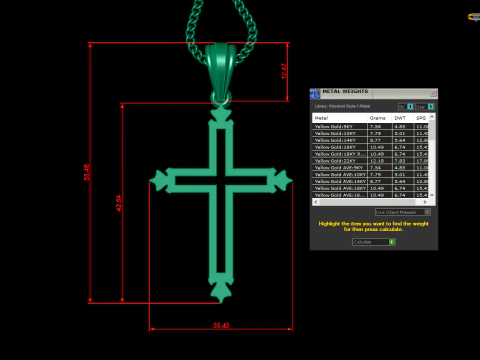 Cross Pendant Jesus Christ 4CP0029 3D Print Model