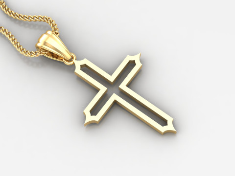 Cross Pendant Jesus Christ 4CP0030 3D Print Model