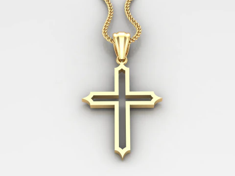 Cross Pendant Jesus Christ 4CP0030 3D Print Model