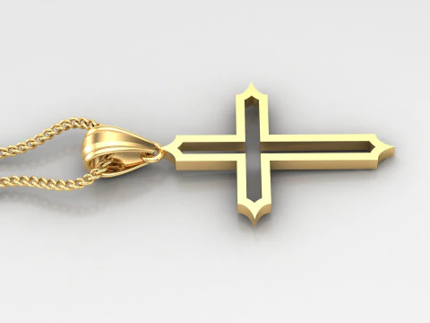 Cross Pendant Jesus Christ 4CP0030 3D Print Model