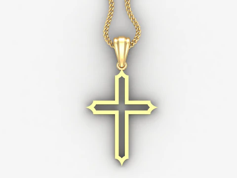 Cross Pendant Jesus Christ 4CP0030 3D Print Model