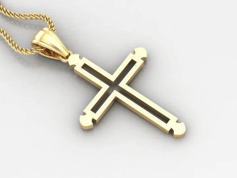 Pingente Cruz Jesus Cristo 4CP0034 Modelo de Impressão 3D