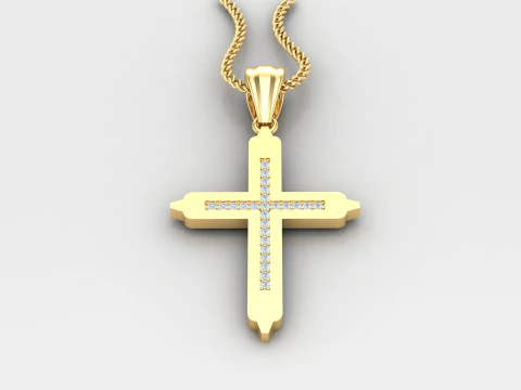 Cross Pendant Jesus Christ 4CP0035 3D Print Model