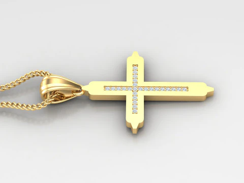 Cross Pendant Jesus Christ 4CP0035 3D Print Model
