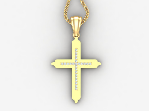 Cross Pendant Jesus Christ 4CP0035 3D Print Model