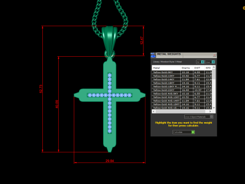 Cross Pendant Jesus Christ 4CP0035 3D Print Model