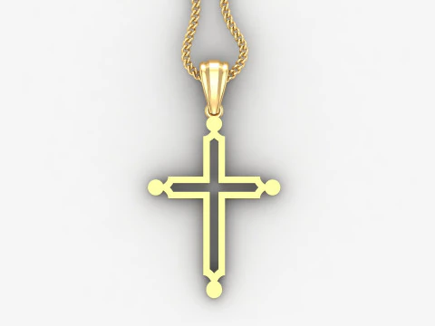 Cross Pendant Jesus Christ 4CP0036 3D Print Model