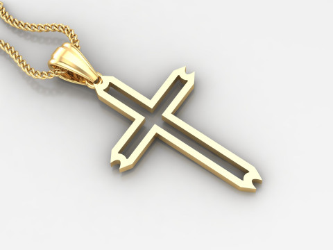 Cross Pendant Jesus Christ 4CP0037 3D 打印模型