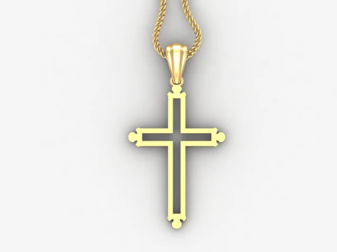 Cross Pendant Jesus Christ 4CP0039 3D Print Model