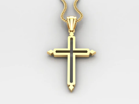 Cross Pendant Jesus Christ 4CP0040 3D Print Model