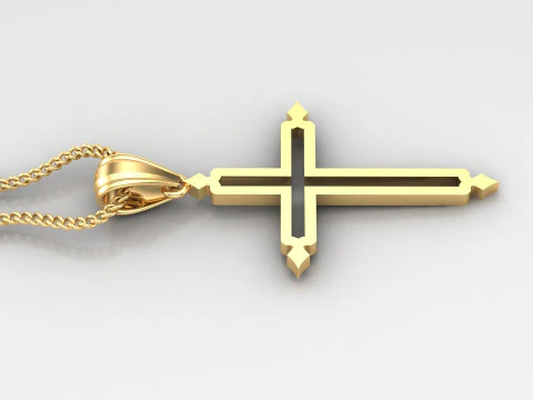 Cross Pendant Jesus Christ 4CP0040 3D Print Model