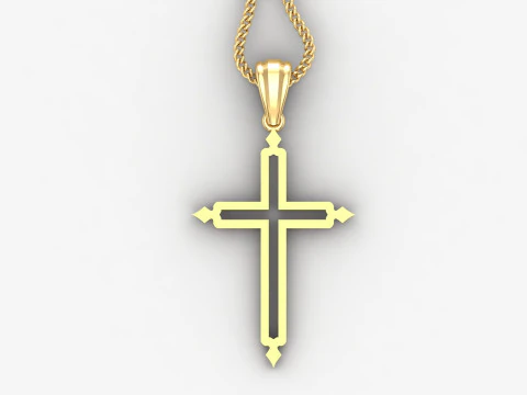 Cross Pendant Jesus Christ 4CP0040 3D Print Model