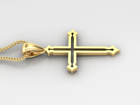 Cross Pendant Jesus Christ 4CP0043 3D Print Model