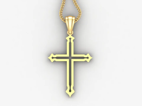 Cross Pendant Jesus Christ 4CP0043 3D Print Model