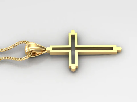 Cross Pendant Jesus Christ 4CP0044 3D Print Model