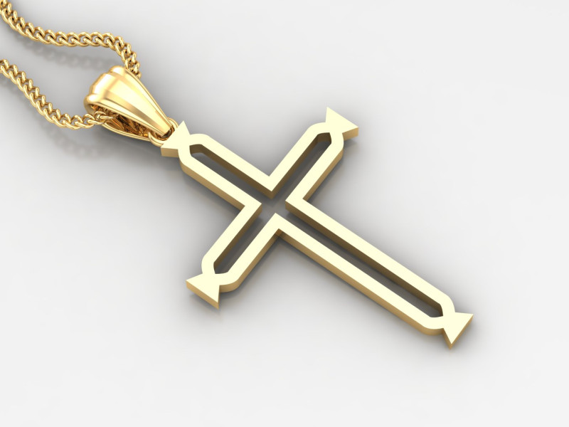 Cross Pendant Jesus Christ 4CP0045 3D Print Model .c4d .max .obj .3ds .fbx .stl .blend 