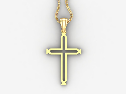 Cross Pendant Jesus Christ 4CP0045 3D Print Model