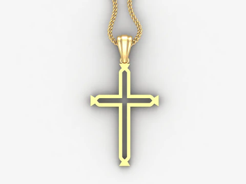 Cross Pendant Jesus Christ 4CP0045 3D Print Model
