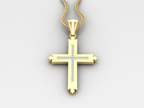 Cross Pendant Jesus Christ 4CP0046 Modèles 3D en vedette