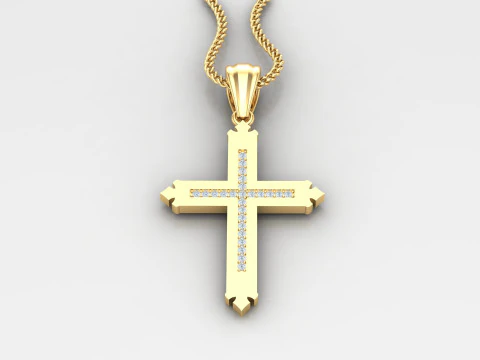Cross Pendant Jesus Christ 4CP0046 3D Print Model