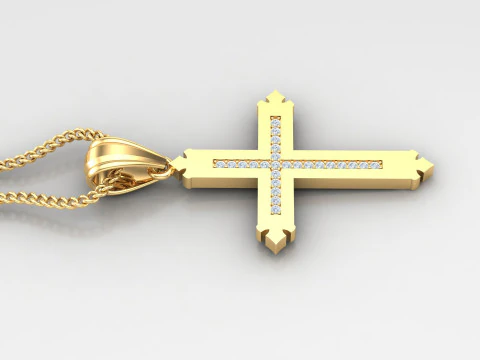 Cross Pendant Jesus Christ 4CP0046 3D Print Model