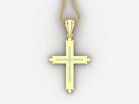 Cross Pendant Jesus Christ 4CP0046 Modèles 3D en vedette