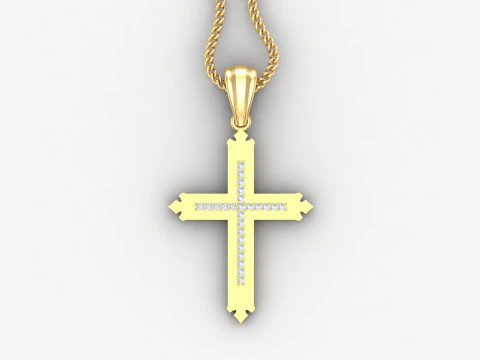 Cross Pendant Jesus Christ 4CP0046 3D Print Model