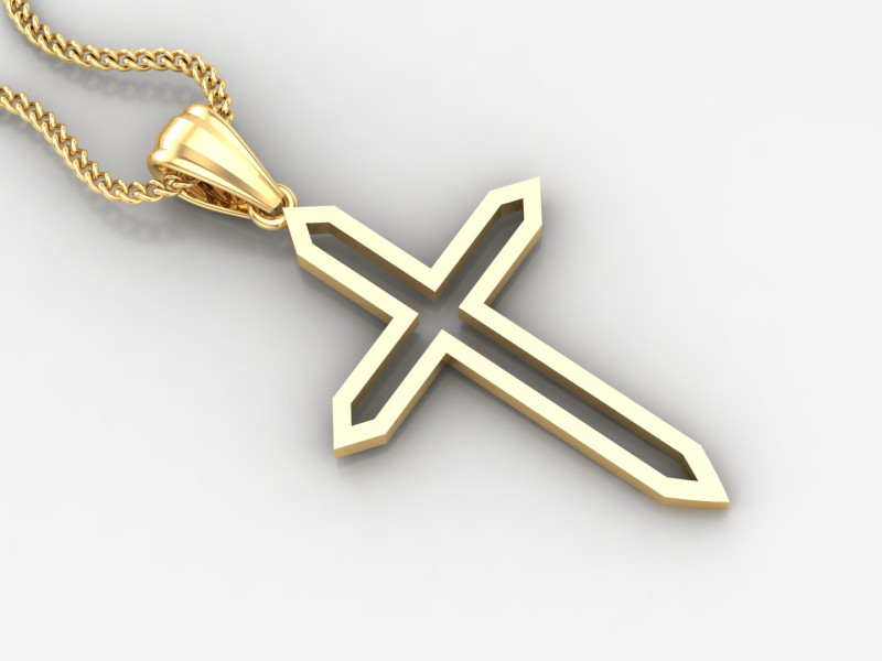 Cross Pendant Jesus Christ 4CP0048 3D Print Model .c4d .max .obj .3ds .fbx .stl .blend 