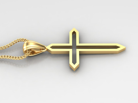 Cross Pendant Jesus Christ 4CP0048 3D Print Model