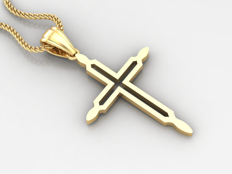 Cross Pendant Jesus Christ 4CP0050 3D Print Model .c4d .max .obj .3ds .fbx .stl .blend 
