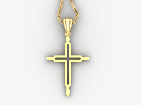 Cross Pendant Jesus Christ 4CP0050 3D Print Model