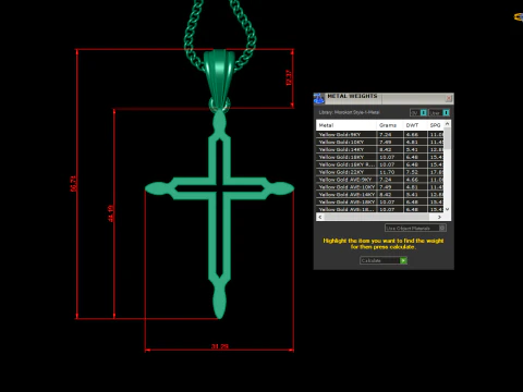 Cross Pendant Jesus Christ 4CP0050 3D Print Model