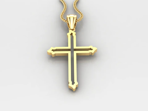 Cross Pendant Jesus Christ 4CP0051 3D Print Model
