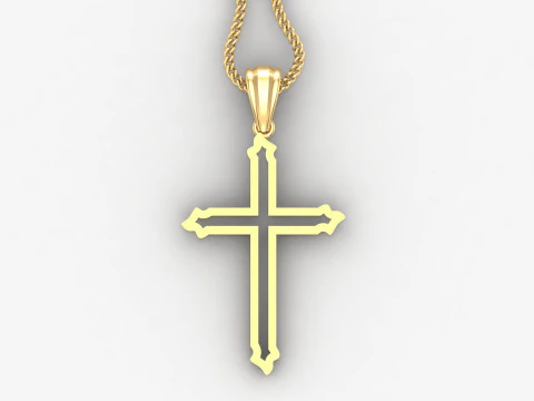 Cross Pendant Jesus Christ 4CP0051 3D Print Model