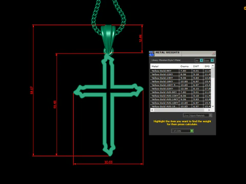 Cross Pendant Jesus Christ 4CP0051 3D Print Model