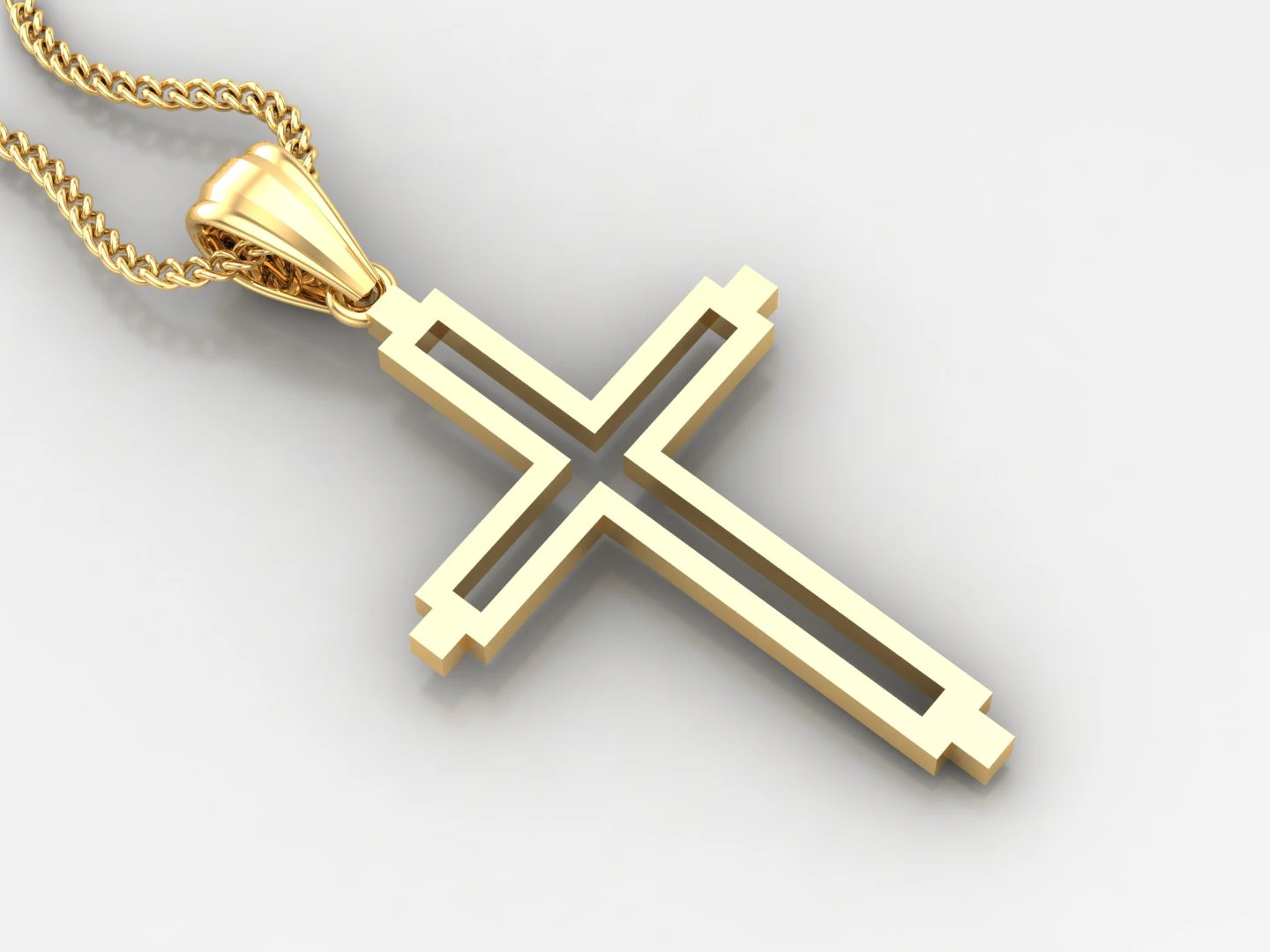 Cross Pendant Jesus Christ 4CP0052 3D Print Model .c4d .max .obj .3ds .fbx .stl .blend 