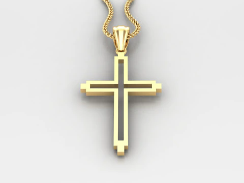 Cross Pendant Jesus Christ 4CP0052 3D Print Model