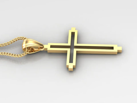 Cross Pendant Jesus Christ 4CP0052 3D Print Model