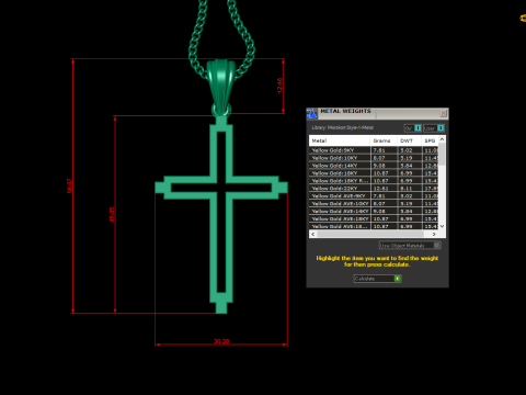 Cross Pendant Jesus Christ 4CP0052 3D-printmodel