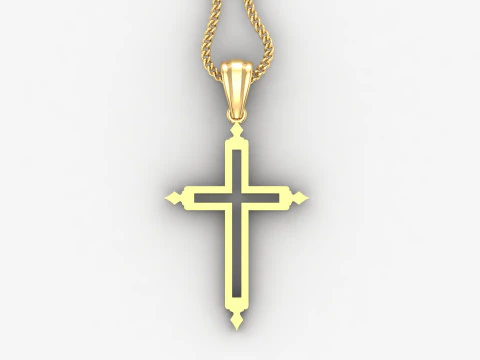 Cross Pendant Jesus Christ 4CP0054 3D Print Model