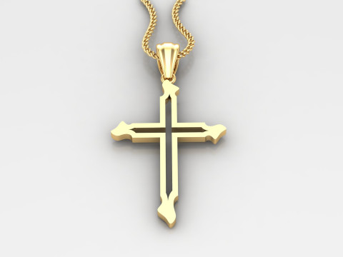Cross Pendant Jesus Christ 4CP0056 Model Cetak 3D