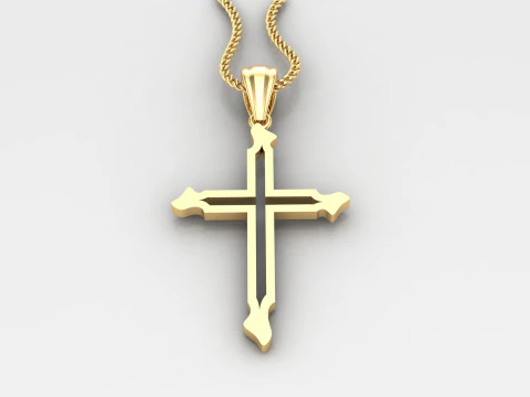 Cross Pendant Jesus Christ 4CP0056 3D Print Model