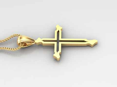 Cross Pendant Jesus Christ 4CP0056 Model Cetak 3D